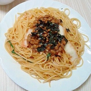 夏にスタミナ♪レモンでさわやか納豆キムチパスタ